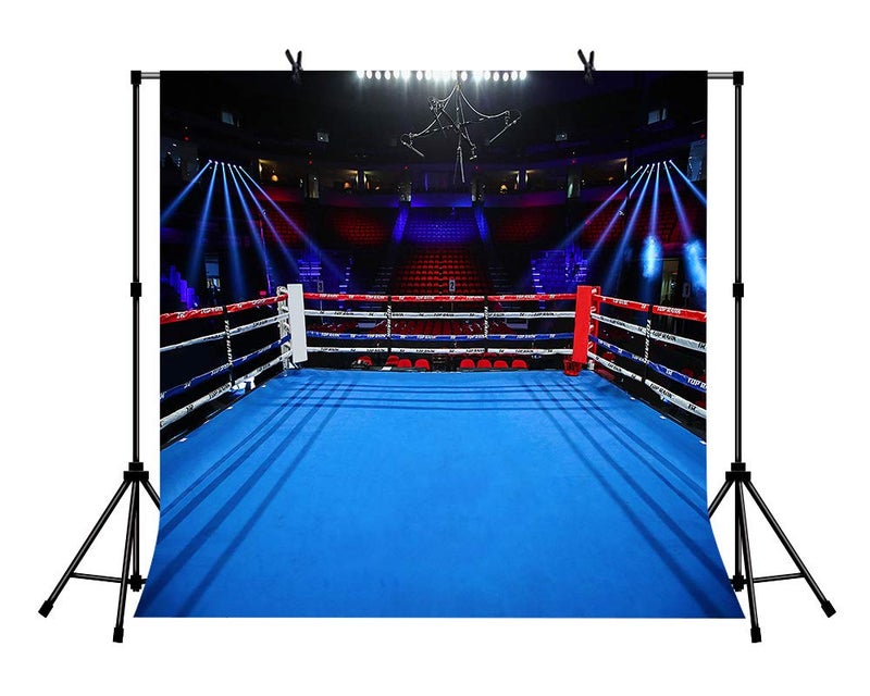 LYLYCTY 6x6ft Boxing Birthday Party Photography Backdrop Boxing Arena Sport Themed Background for Children Boy Portrait Birthday Party Decor Photo Booth Studio Props - Image 1